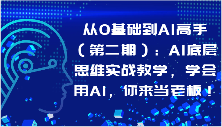 从0基础到AI高手（第二期）：AI底层思维实战教学，学会用AI，你来当老板！-休闲网赚three