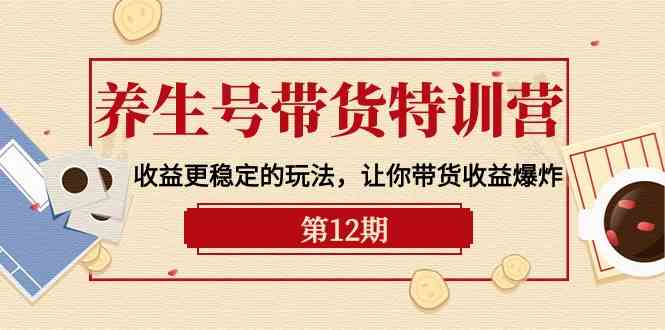 养生号带货特训营【12期】收益更稳定的玩法，让你带货收益爆炸（9节直播课）-休闲网赚three