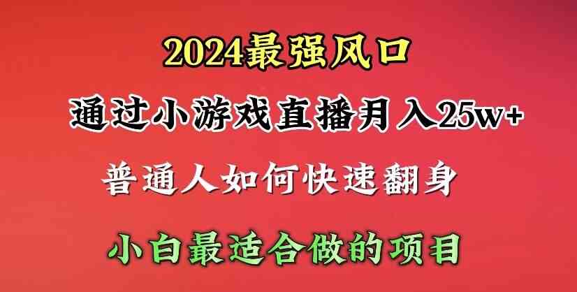 （10020期）2024年最强风口，通过小游戏直播月入25w+单日收益5000+小白最适合做的项目-休闲网赚three