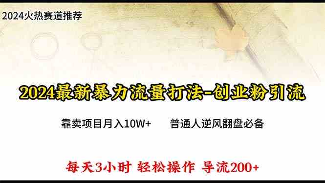 （10151期）2024年最新暴力流量打法，每日导入300+，靠卖项目月入10W+-休闲网赚three