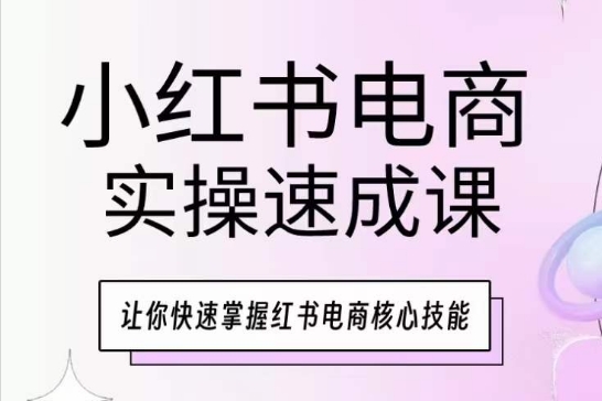 小红书电商实操速成课，让你快速掌握红书电商核心技能-休闲网赚three