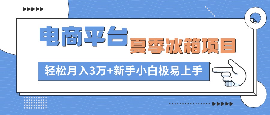 （10934期）电商平台夏季冰箱项目，轻松月入3万+，新手小白极易上手-休闲网赚three