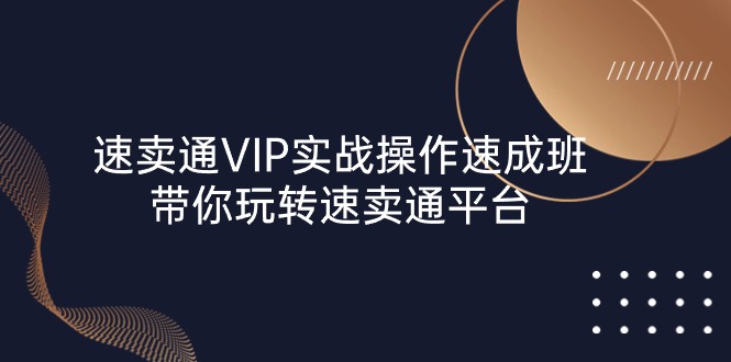 （10935期）速卖通 VIP实战操作-速成班，带你玩转速卖通平台（23节）-休闲网赚three