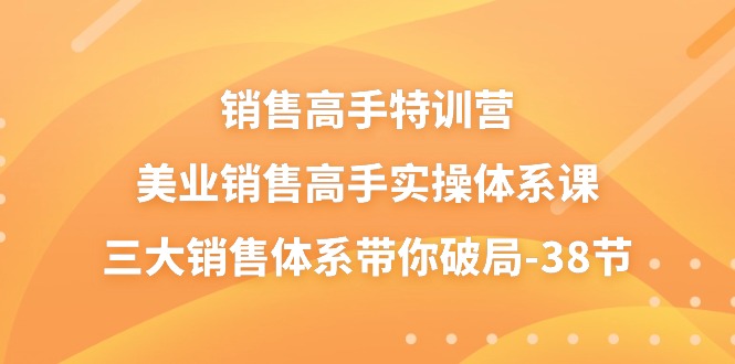 （10939期）销售-高手特训营，美业-销售高手实操体系课，三大销售体系带你破局-38节-休闲网赚three