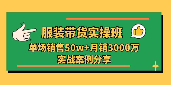 （11071期）服装带货实操培训班：单场销售50w+月销3000万实战案例分享（27节）-休闲网赚three