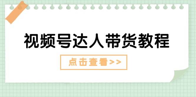 （11162期）视频号达人带货教程：达人剧情打法（长期）+达人带货广告（短期）-休闲网赚three