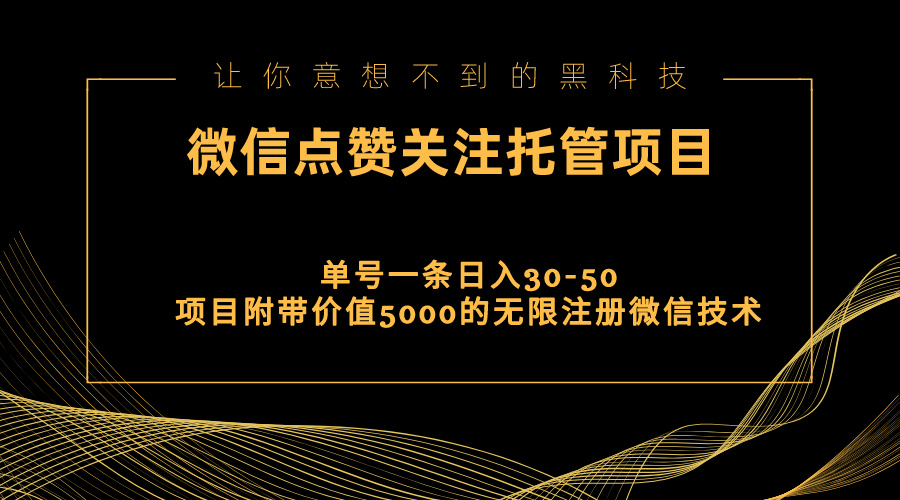 （11177期）视频号托管点赞关注，单微信30-50元，附带价值5000无限注册微信技术-休闲网赚three