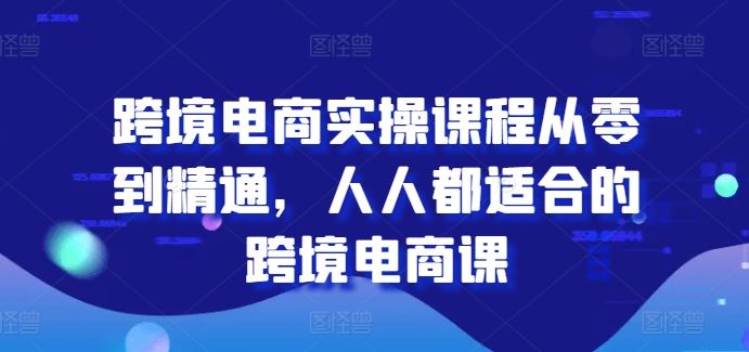 跨境电商实操课程从零到精通，人人都适合的跨境电商课-休闲网赚three