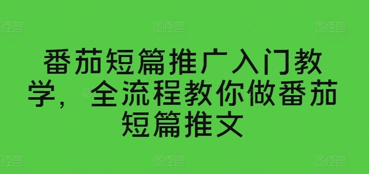 番茄短篇推广入门教学，全流程教你做番茄短篇推文-休闲网赚three