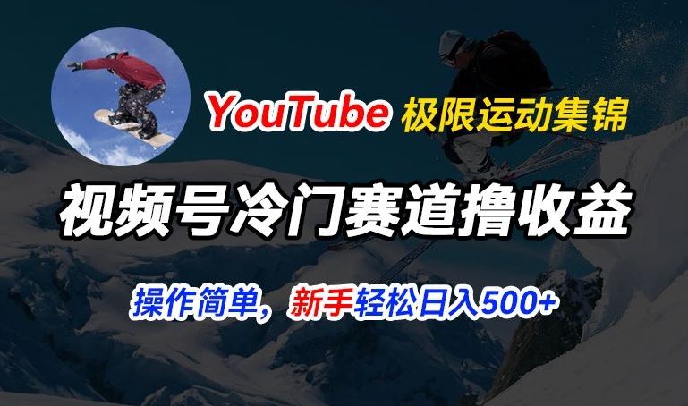 视频号冷门赛道撸收益，YouTube搬运极限运动集锦，暴力起号，操作简单流量高，轻松日入5张【揭秘】-休闲网赚three