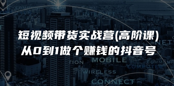 （11253期）短视频带货实战营(高阶课)，从0到1做个赚钱的抖音号（17节课）-休闲网赚three