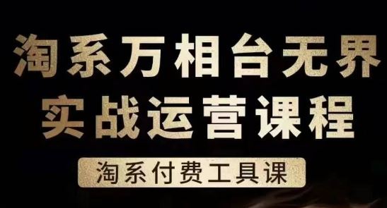 淘系万相台无界实战运营课，淘系付费工具课-休闲网赚three