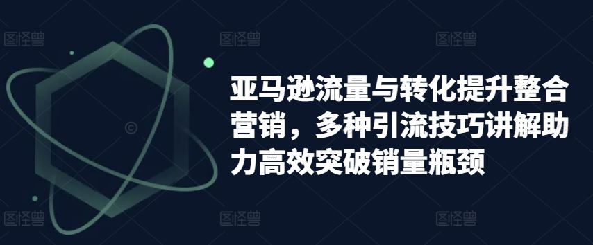 亚马逊流量与转化提升整合营销，多种引流技巧讲解助力高效突破销量瓶颈-休闲网赚three