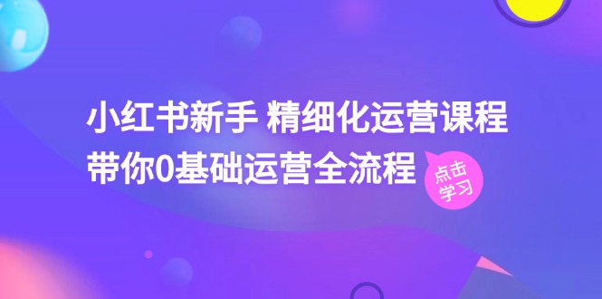 （11417期）小红书新手 精细化运营课程，带你0基础运营全流程（41节视频课）-休闲网赚three