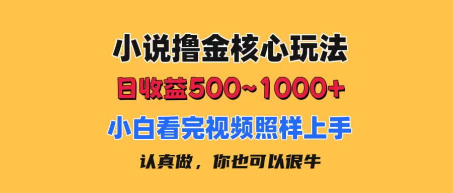 （11461期）小说撸金核心玩法，日收益500-1000+，小白看完照样上手，0成本有手就行-休闲网赚three