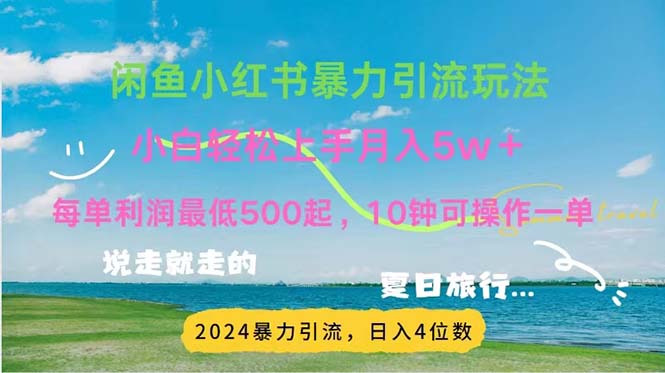 （11650期）2024暑假赚钱项目小红书咸鱼暴力引流，简单无脑操作，每单利润500+，…-休闲网赚three