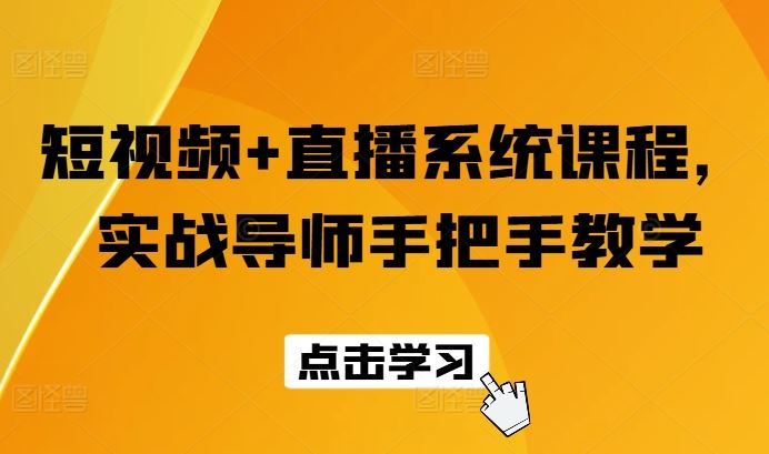 短视频+直播系统课程，实战导师手把手教学-休闲网赚three