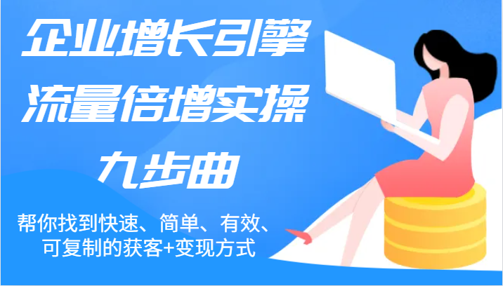 企业增长引擎流量倍增实操九步曲，帮你找到快速、简单、有效、可复制的获客+变现方式-休闲网赚three