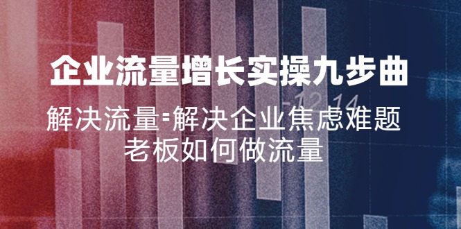 （11822期）企业流量增长实战九步曲，解决流量=解决企业焦虑难题，老板如何做流量-休闲网赚three