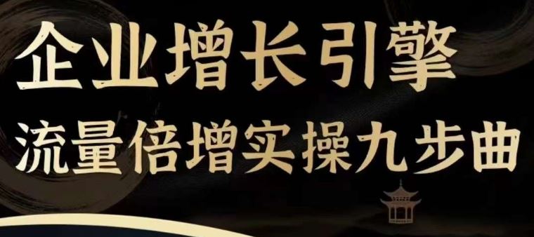 企业增长引擎流量倍增实操九步曲，一套课程帮你找到快速、简单、有效、可复制的获客+变现方式，-休闲网赚three