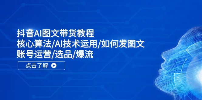 （11958期）抖音AI图文带货教程：核心算法/AI技术运用/如何发图文/账号运营/选品/爆流-休闲网赚three