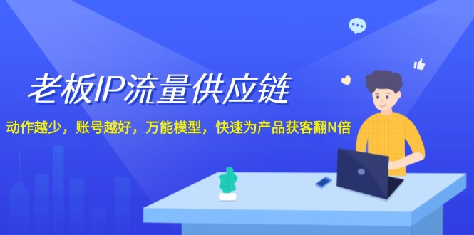 （12077期）老板 IP流量 供应链，动作越少，账号越好，万能模型，快速为产品获客翻N倍-休闲网赚three