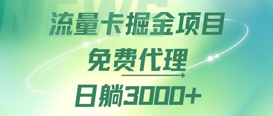 （12321期）流量卡掘金代理，日躺赚3000+，变现暴力，多种推广途径-休闲网赚three