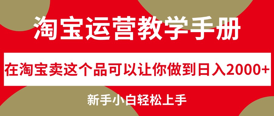 （12351期）淘宝运营教学手册，在淘宝卖这个品可以让你做到日入2000+，新手小白轻…-休闲网赚three