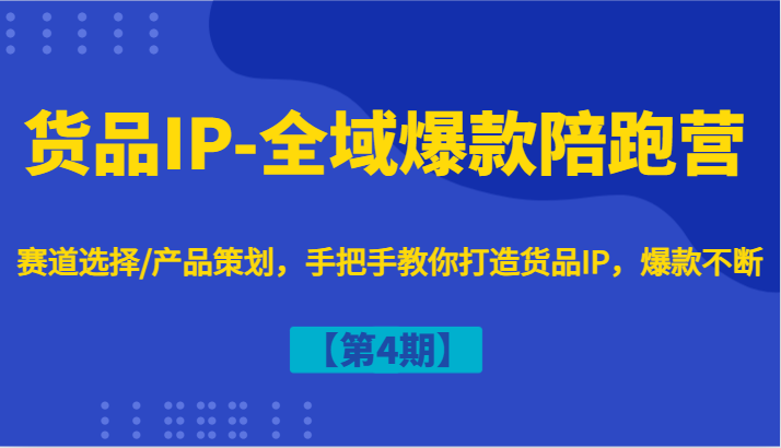 货品IP-全域爆款陪跑营【第4期】赛道选择/产品策划，手把手教你打造货品IP，爆款不断-休闲网赚three