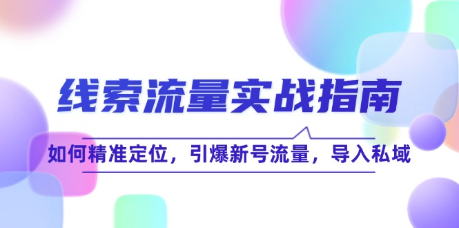 （12382期）线 索 流 量-实战指南：如何精准定位，引爆新号流量，导入私域-休闲网赚three