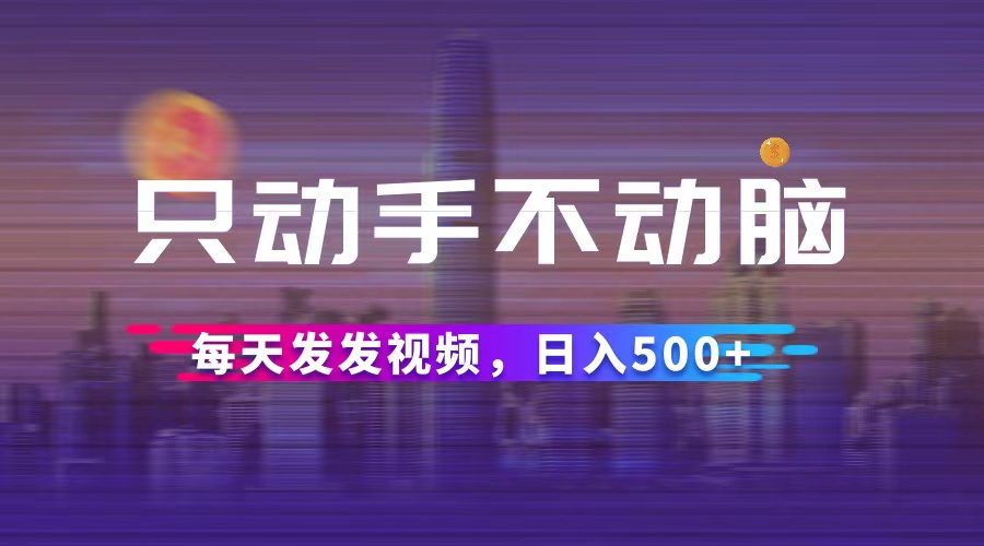 （12433期）只动手不动脑，每天发发视频，日入500+-休闲网赚three