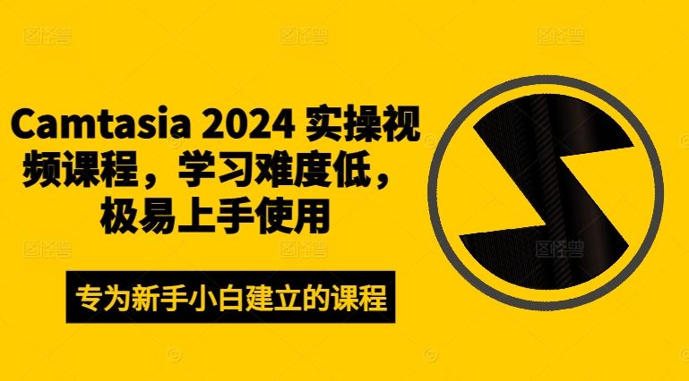 Camtasia 2024 实操视频课程，学习难度低，极易上手使用-休闲网赚three