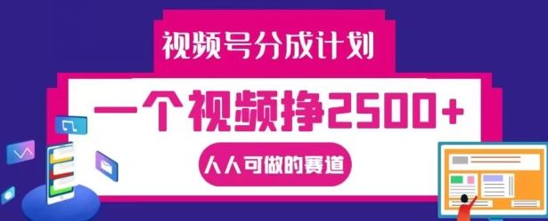 视频号分成计划，一个视频挣2500+，人人可做的赛道【揭秘】-休闲网赚three