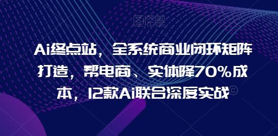 Ai终点站，全系统商业闭环矩阵打造，帮电商、实体降70%成本，12款Ai联合深度实战【0906更新】-休闲网赚three