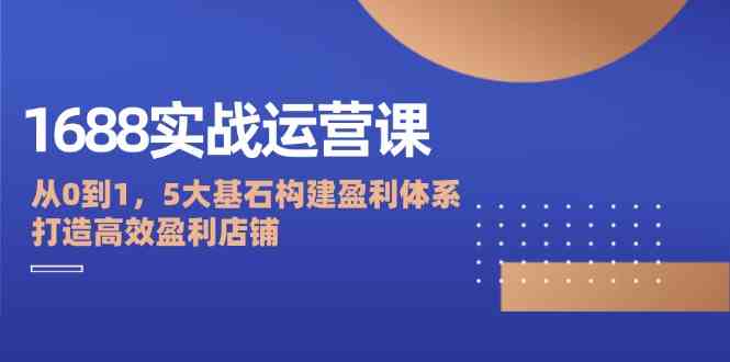 1688实战运营课：从0到1，5大基石构建盈利体系，打造高效盈利店铺-休闲网赚three