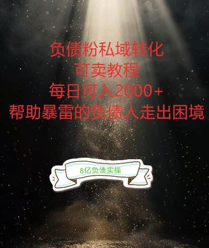 负债粉掘金计划，帮助负债者解决问题，债务规划，债务重组，最好的变现方式【揭秘】-休闲网赚three