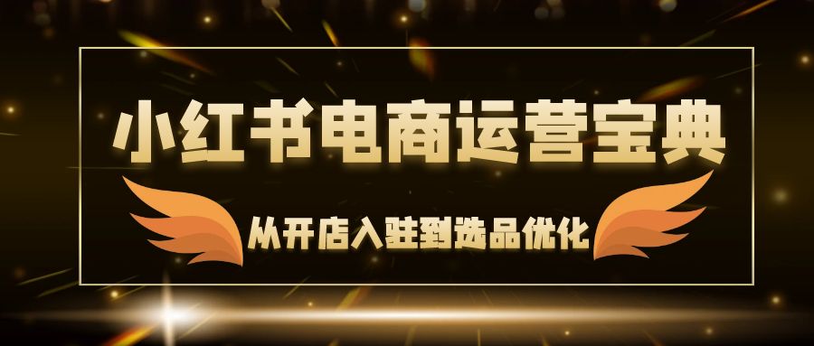 （12497期）小红书电商运营宝典：从开店入驻到选品优化，一站式解决你的电商难题-休闲网赚three