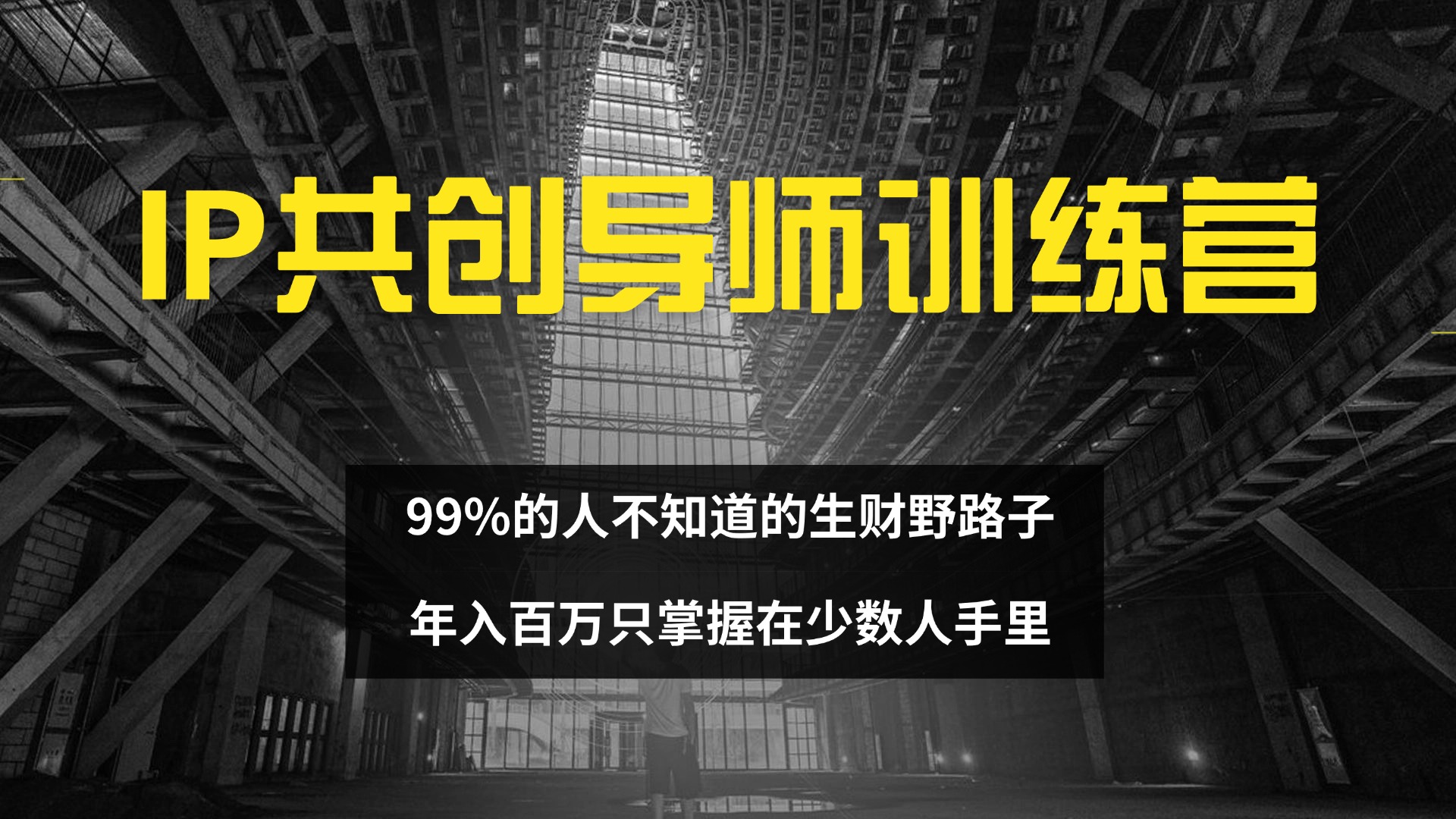 （12504期）IP共创导师训练营 99%的人不知道的生财野路子 只掌握在少数人手里-休闲网赚three